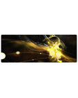 32x12 inches anime girl mouse pad with cyber-angel art, flowing hair light trails and floating pixels.
