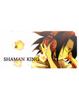 Shaman King anime mouse pad 32x16 inches with Yoh Asakura, spirits, and bold vintage SHAMAN KING text.