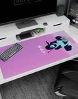 40x20 inches anime desk pad showing a soft girl silhouette floating over a dreamy pink-violet night sky.