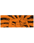 32x12 inches anime mouse pad with Kurama Nine-Tails manga-style line art lunging across the desk.