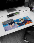 32x12 inches Naruto Shippuden mouse pad showing Naruto Uzumaki and Sasuke Uchiha locked in battle.