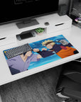 32x16 inches Naruto Shippuden mouse pad featuring Naruto Uzumaki and Sasuke Uchiha mid-showdown.