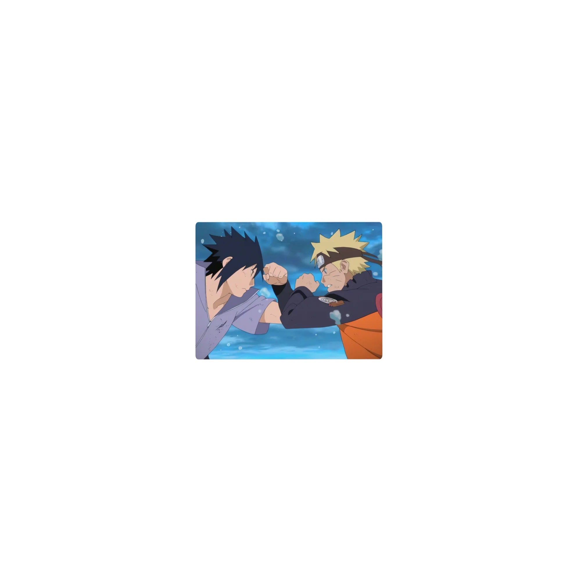 Classic anime mouse pad 14x10 inches with crisp Naruto vs Sasuke showdown art and smooth tracking surface.