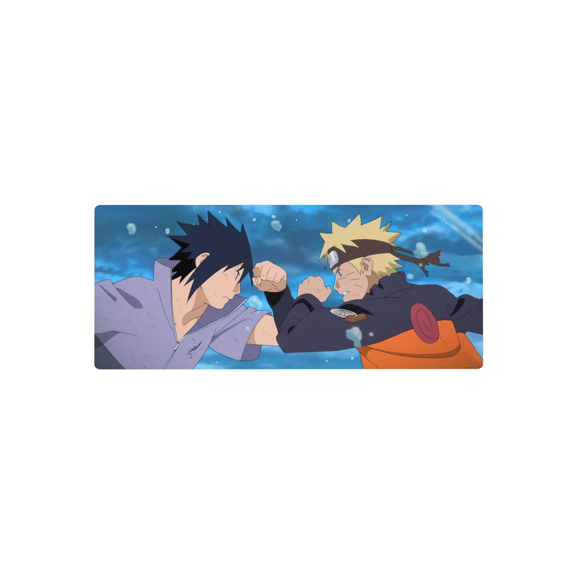 28x12 inches anime mouse pad with Naruto vs Sasuke clash artwork and crisp dramatic detail.