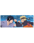 32x12 inches anime mouse pad with Naruto vs Sasuke clash artwork, crisp dramatic desktop gaming mat.