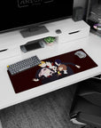32x12 inches anime mouse pad showing five faceless students with blonde, black, violet, pink, and brown hair.