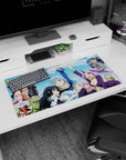 32x16 inches anime mouse pad showing Rimuru grinning with hand raised as Shion and Shuna crowd in.
