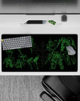 32x16 inches anime mouse pad in neon green line art on black, sleek midnight hangar bay vibe.