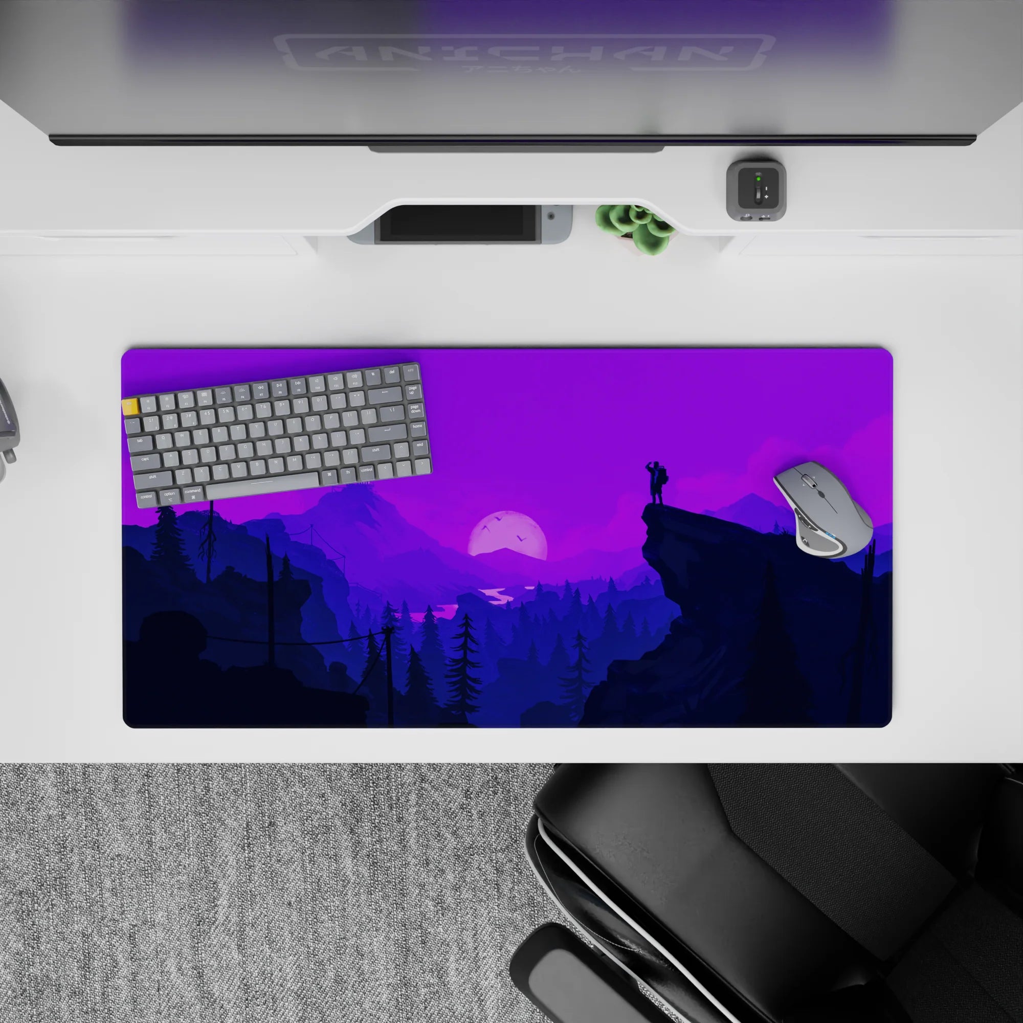 Vector Landscapes Deskmat | Mousepad | Deskpad - Moonlit Heights