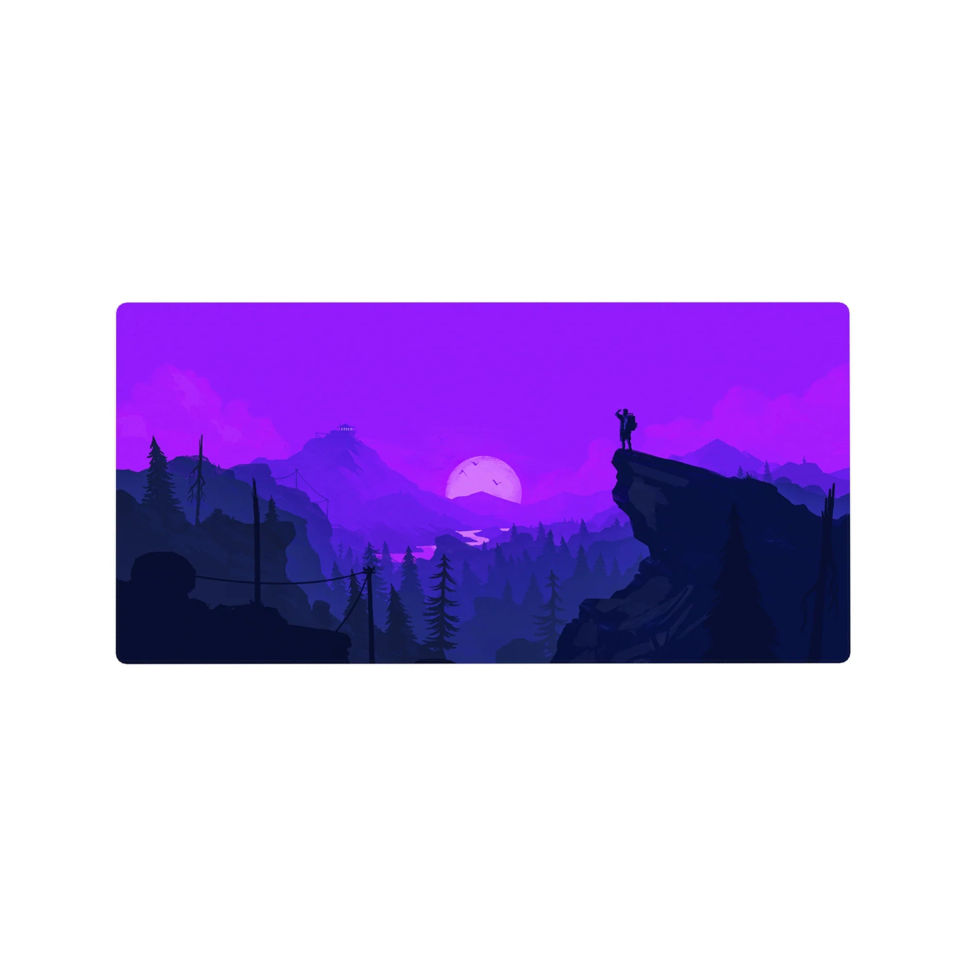 Vector Landscapes Deskmat | Mousepad | Deskpad - Moonlit Heights