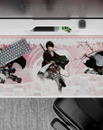 Attack on Titan - Anime Mouse Pad and Desk Pad - Levi: Cherry Blossom Strike - AniChan