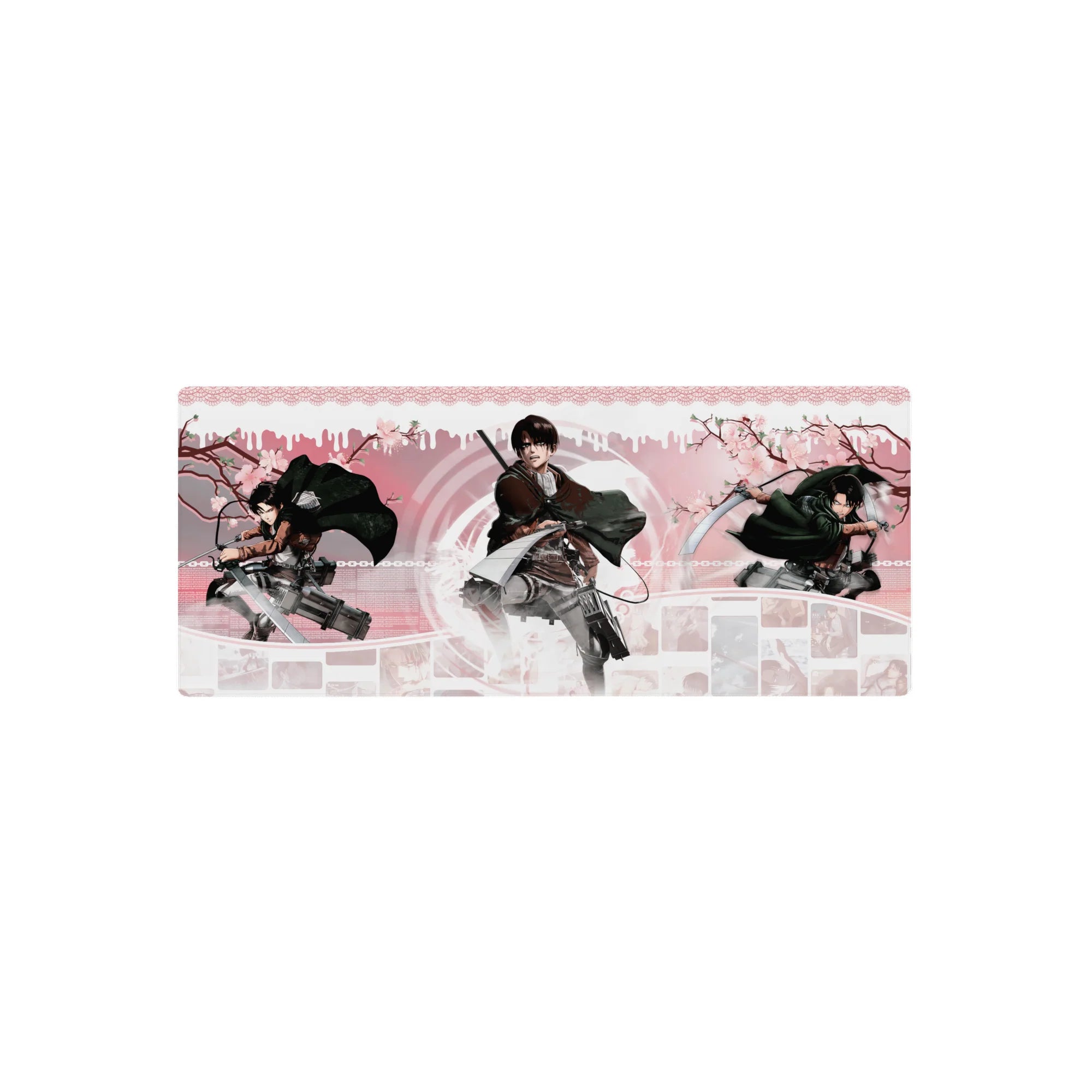 Attack on Titan - Anime Mouse Pad and Desk Pad - Levi: Cherry Blossom Strike - AniChan