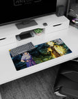 28x12 inches Naruto Shippuden mouse pad featuring Sasuke Uchiha and Naruto Uzumaki with Truth-Seeking Orbs.
