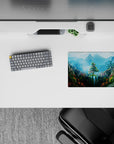 Fantasy Landscapes Deskmat | Mousepad | Deskpad - Enchanted Mountain Oasis