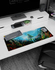 Fantasy Landscapes Deskmat | Mousepad | Deskpad - Enchanted Mountain Oasis