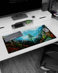 Fantasy Landscapes Deskmat | Mousepad | Deskpad - Enchanted Mountain Oasis