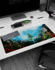 Fantasy Landscapes Deskmat | Mousepad | Deskpad - Enchanted Mountain Oasis