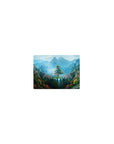 Fantasy Landscapes Deskmat | Mousepad | Deskpad - Enchanted Mountain Oasis