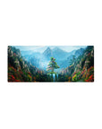 Fantasy Landscapes Deskmat | Mousepad | Deskpad - Enchanted Mountain Oasis