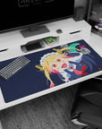 40x20 inches Miss Kobayashi’s Dragon Maid desk pad featuring Tohru smiling wide, horns up, tail curled.