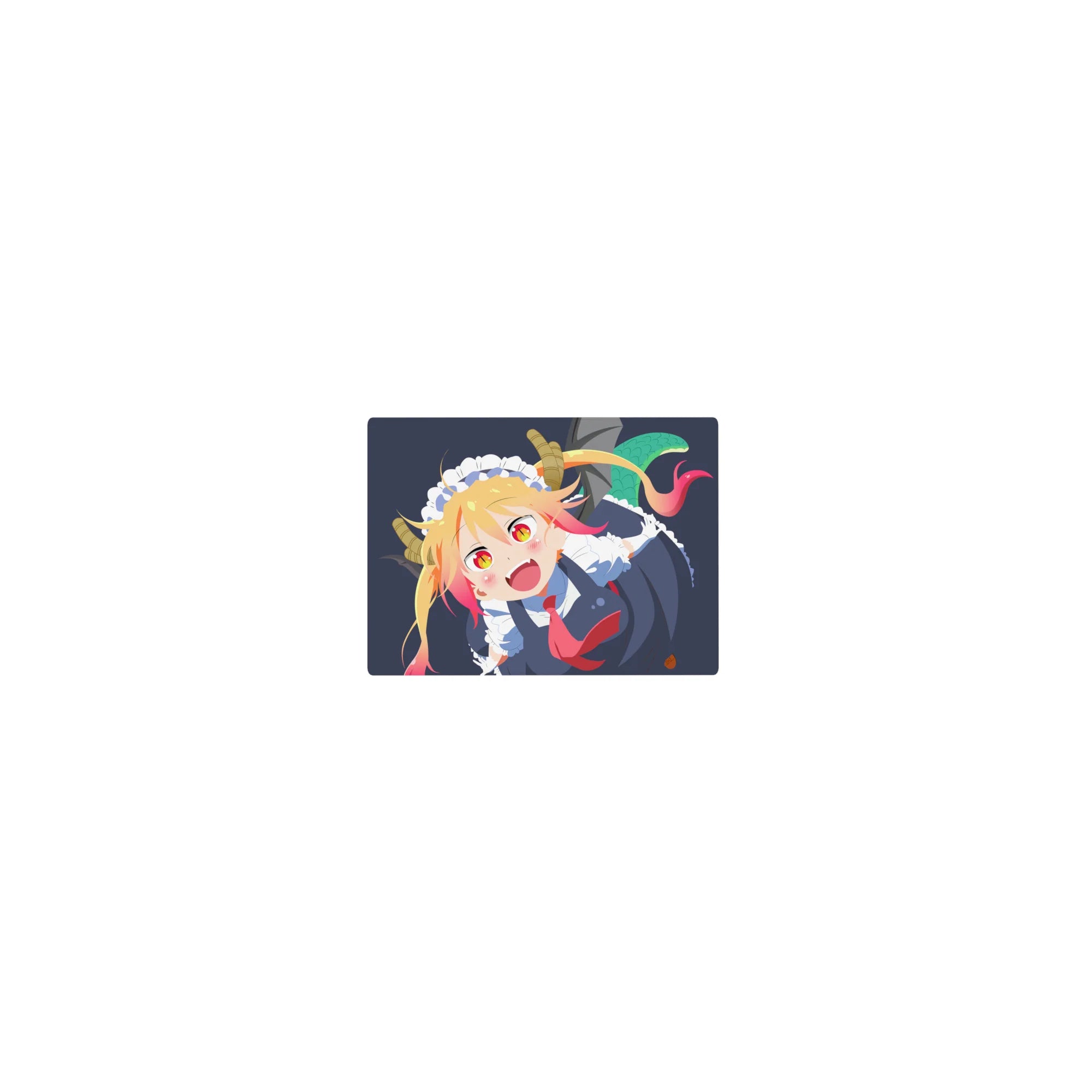 Classic anime girl mouse pad 14x10 inches with maid outfit, horns and tail, crisp frills, smooth tracking.