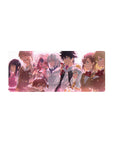 28x12 inches anime mouse pad with full team lineup, crisp uniforms, fur trims, and gold-accent jacket.