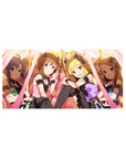 Anime girl mouse pad 32x16 inches with lace, ribbons, and Cinderella Girls idol concert vibe.