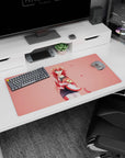 Miia from Monster Musume smiling with curled lamia tail on an anime girl mouse pad 32x16 inches.