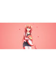 36x16 inches anime girl desk pad with Miia and floating hearts, smooth gaming mouse surface.