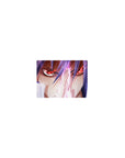 Classic anime mouse pad 14x10 inches with violet-haired fighter, red eyes, neon streaks, battle-ready art.