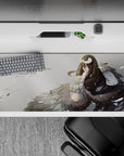 Anime desk pad featuring Albedo from Overlord, sized 36x16 inches, with dark wings and a dreamy, ethereal background.