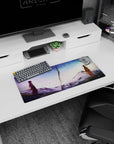 28x12 inches Naruto mouse pad showing Naruto Uzumaki and Sasuke Uchiha facing off over a裂 chasm.
