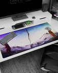 Naruto Uzumaki vs Sasuke Uchiha anime desk pad 40x20 inches, facing across a shattered rift.