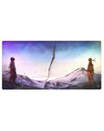 Naruto-themed 32x16 inches anime mouse pad with jagged crack standoff and snowy mountain backdrop.