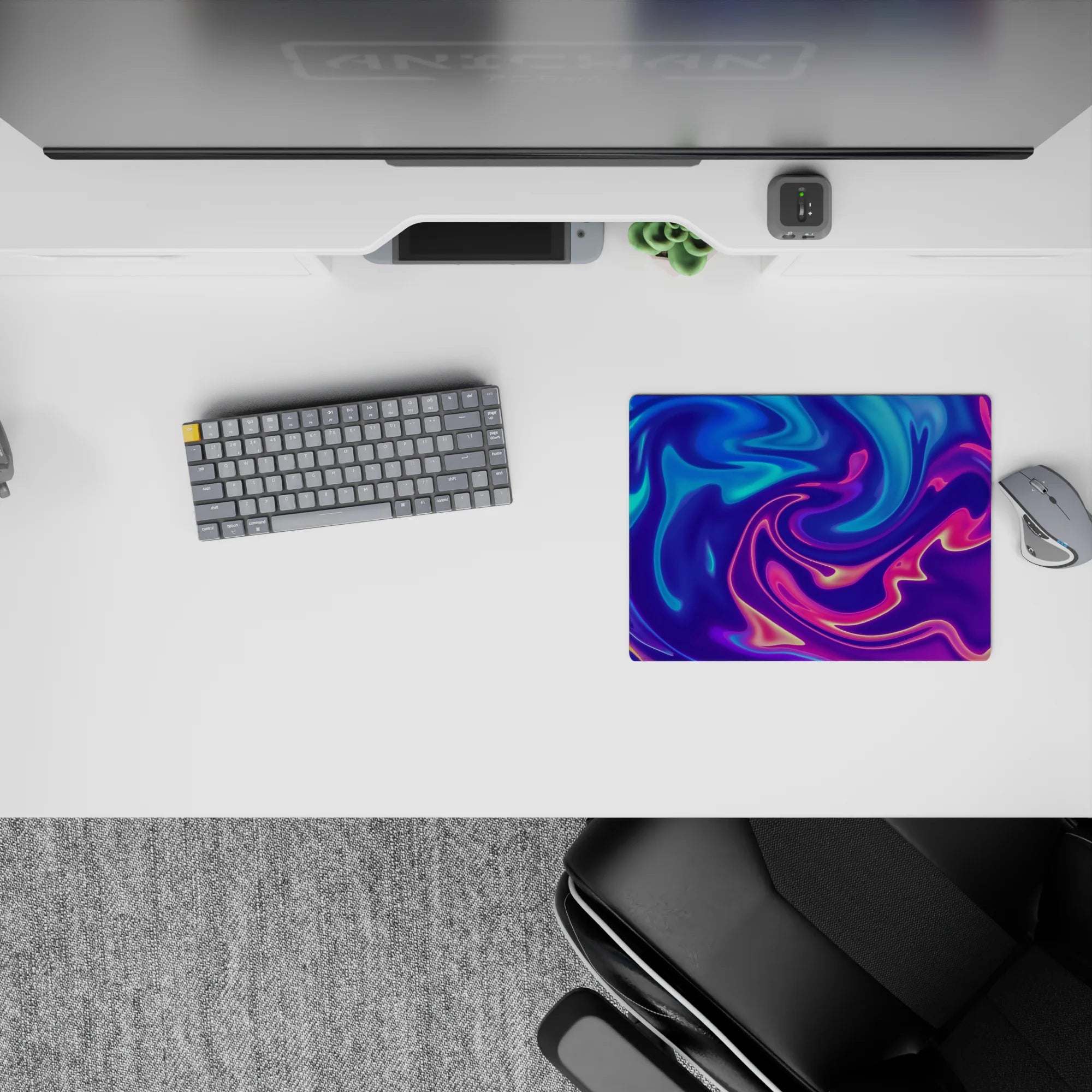 Liquid Abstract Deskmat | Mousepad | Deskpad - Neon Flow Dream - AniChan