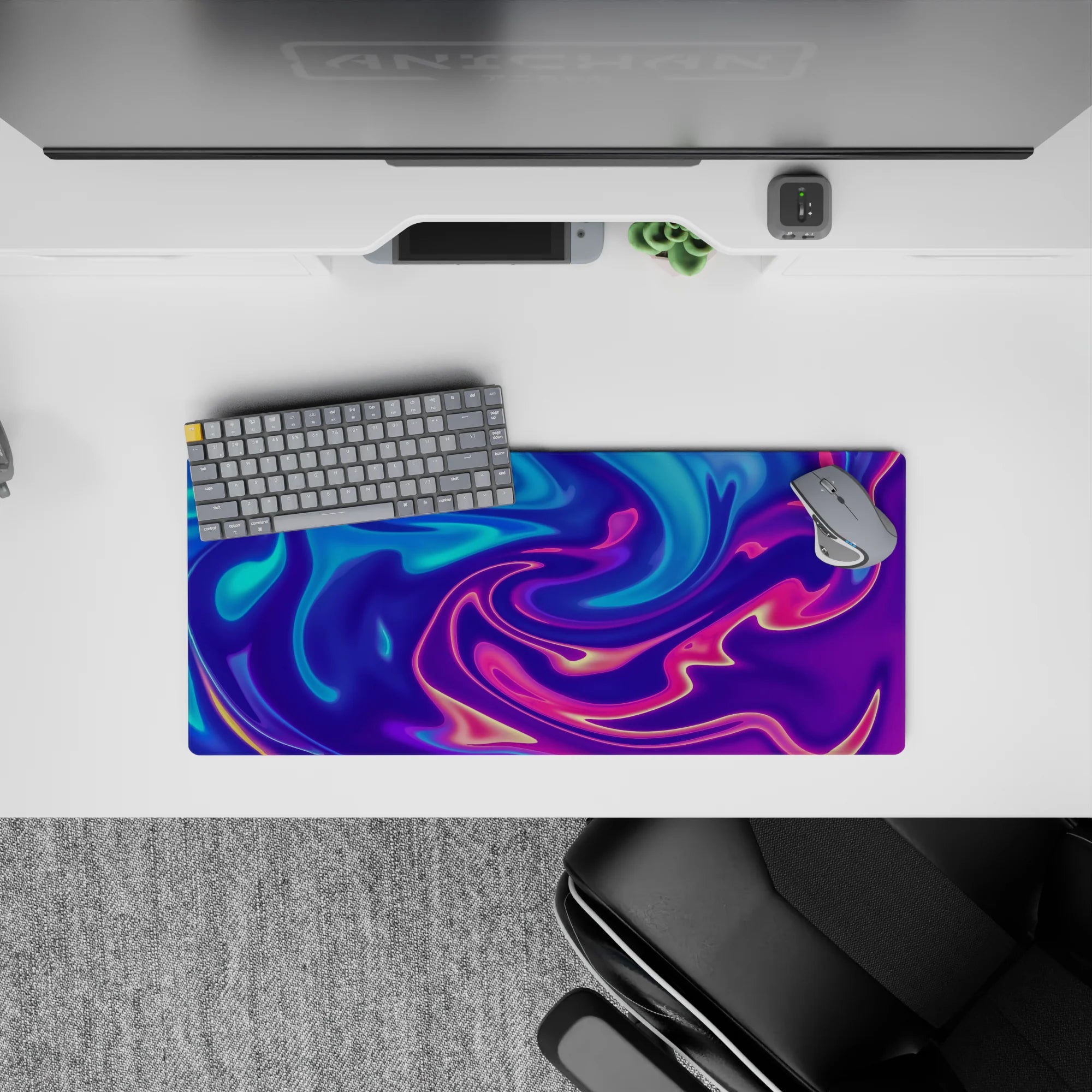 Liquid Abstract Deskmat | Mousepad | Deskpad - Neon Flow Dream - AniChan