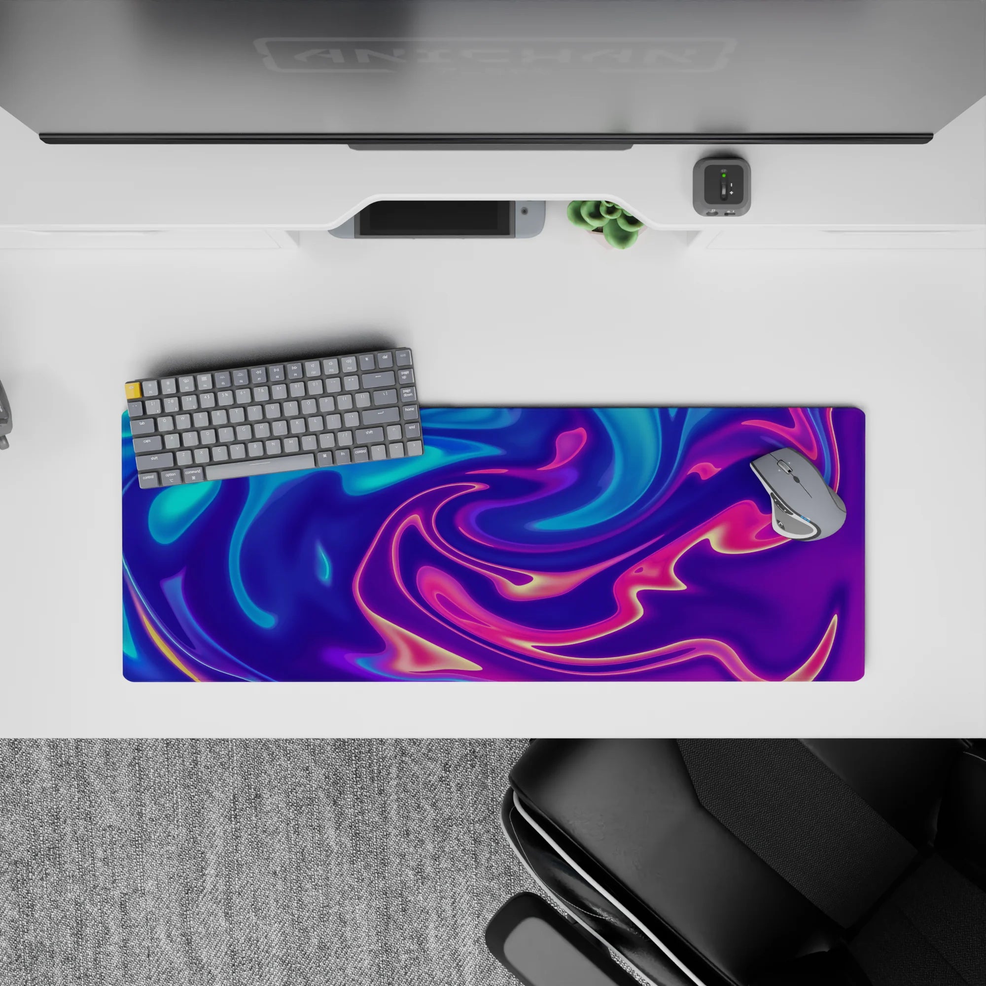 Liquid Abstract Deskmat | Mousepad | Deskpad - Neon Flow Dream - AniChan