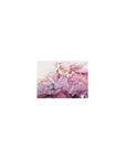 Classic anime girl mouse pad 14x10 inches with fox mask theme, pastel petals, ribbons, and wings.