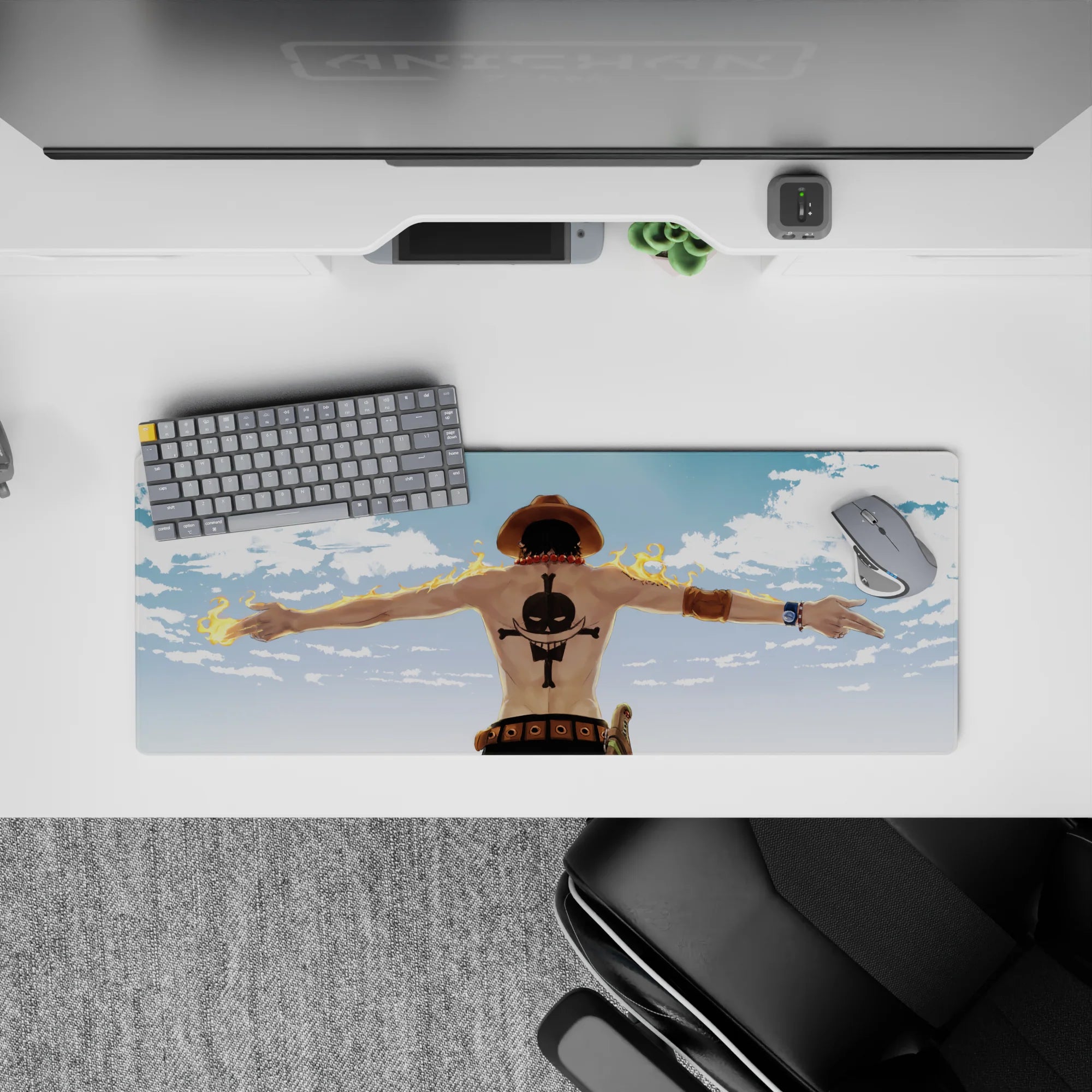 One Piece Deskmat | Mousepad | Deskpad - Ace&#39;s Fiery Spirit - AniChan