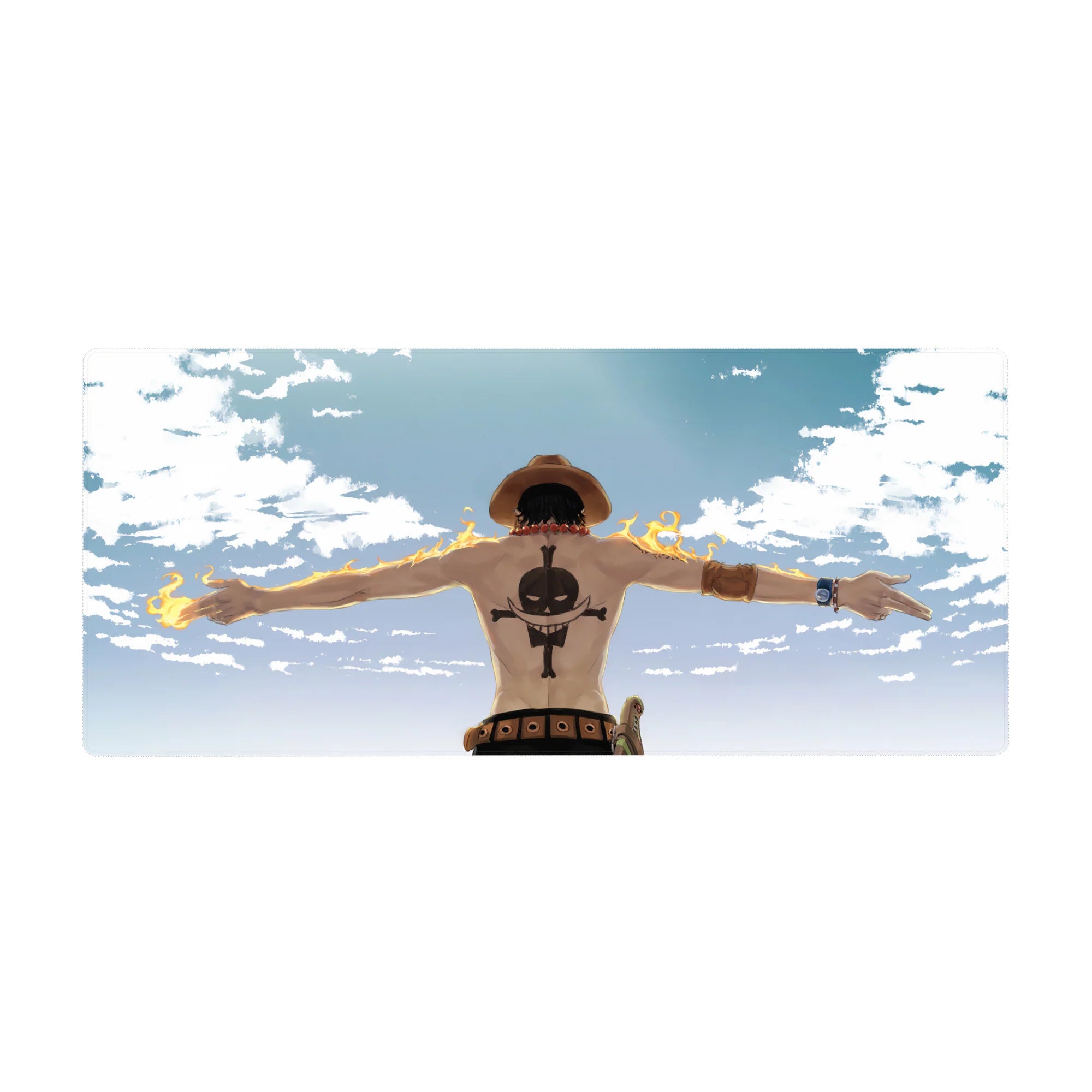 One Piece Deskmat | Mousepad | Deskpad - Ace's Fiery Spirit - AniChan