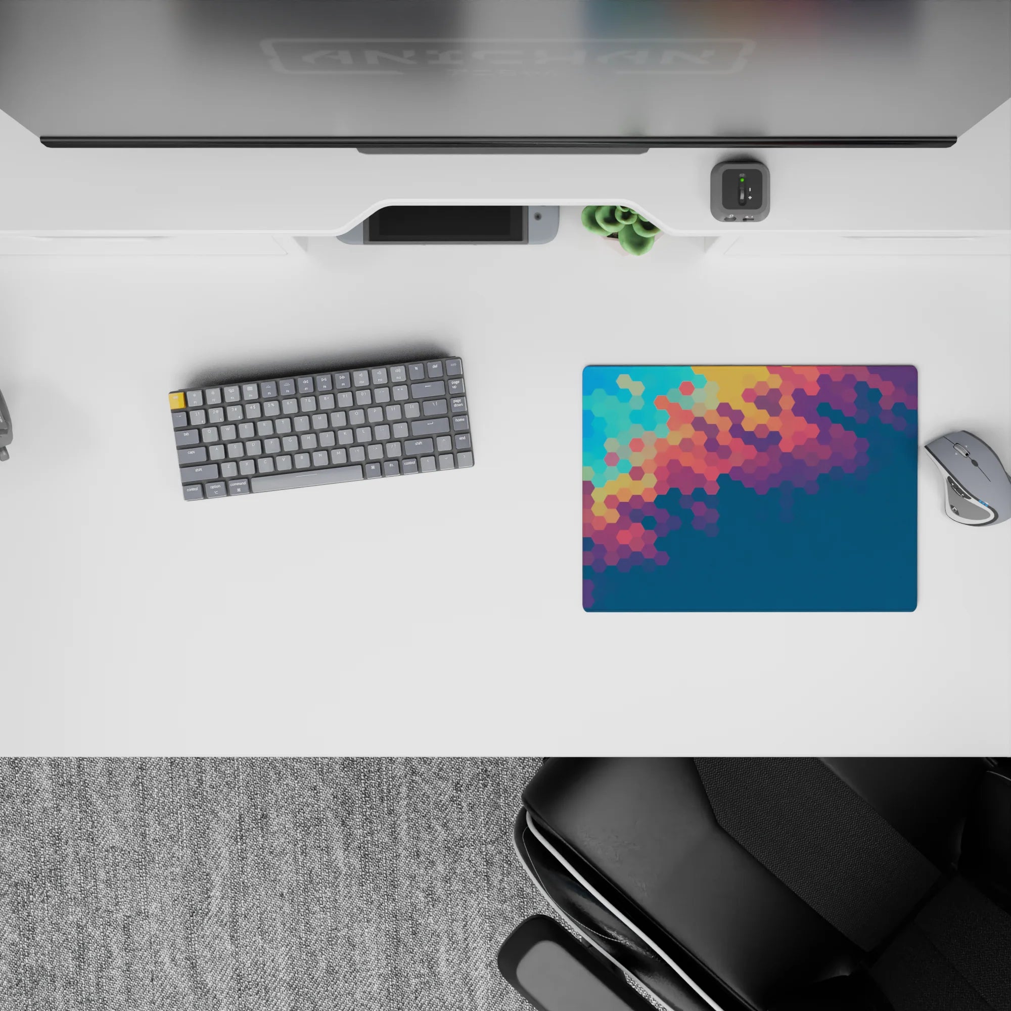 Abstract Deskmat | Mousepad | Deskpad - Prismatic Hexagon Flow - AniChan