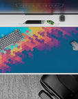 Abstract Deskmat | Mousepad | Deskpad - Prismatic Hexagon Flow - AniChan