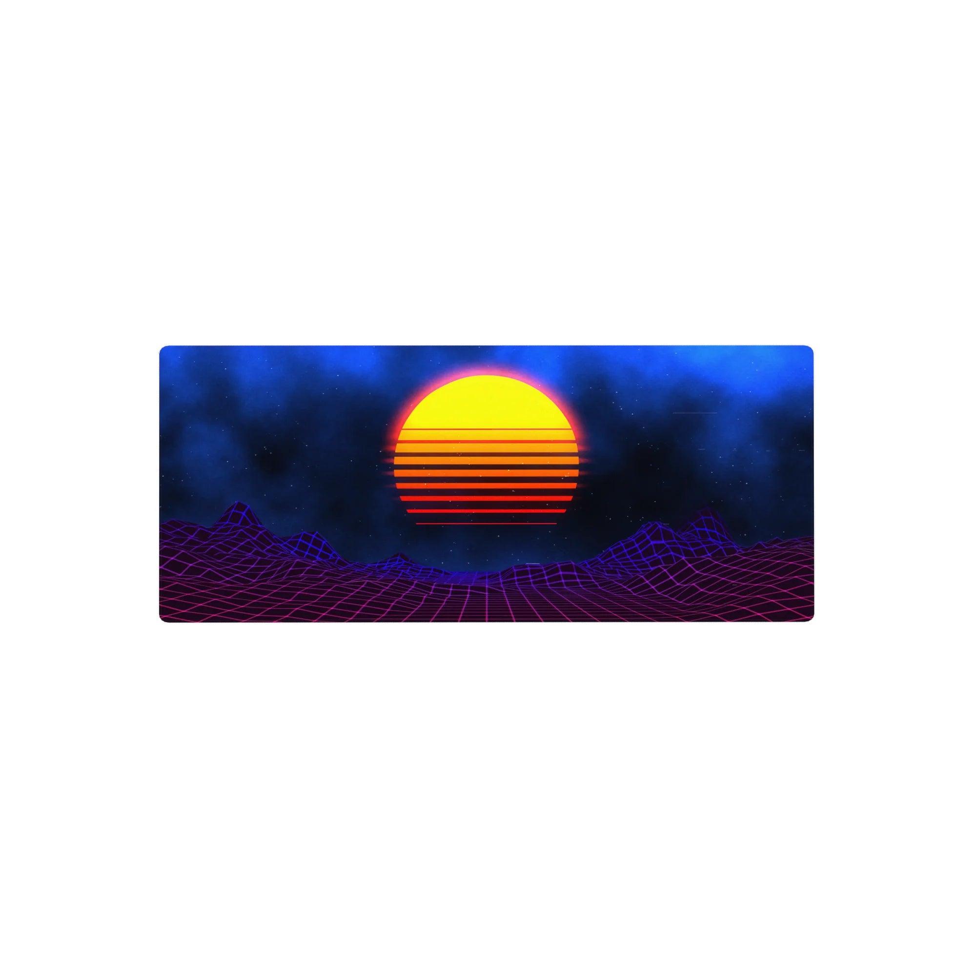 Retrowave - Vaporwave Deskmat | Mousepad | Deskpad - Cosmic Sunset Grid - AniChan