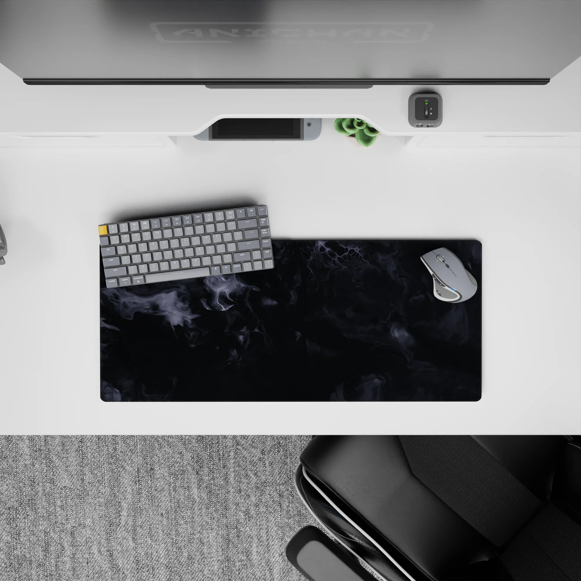 Liquid Abstract Deskmat | Mousepad | Deskpad - Smoky Abyss