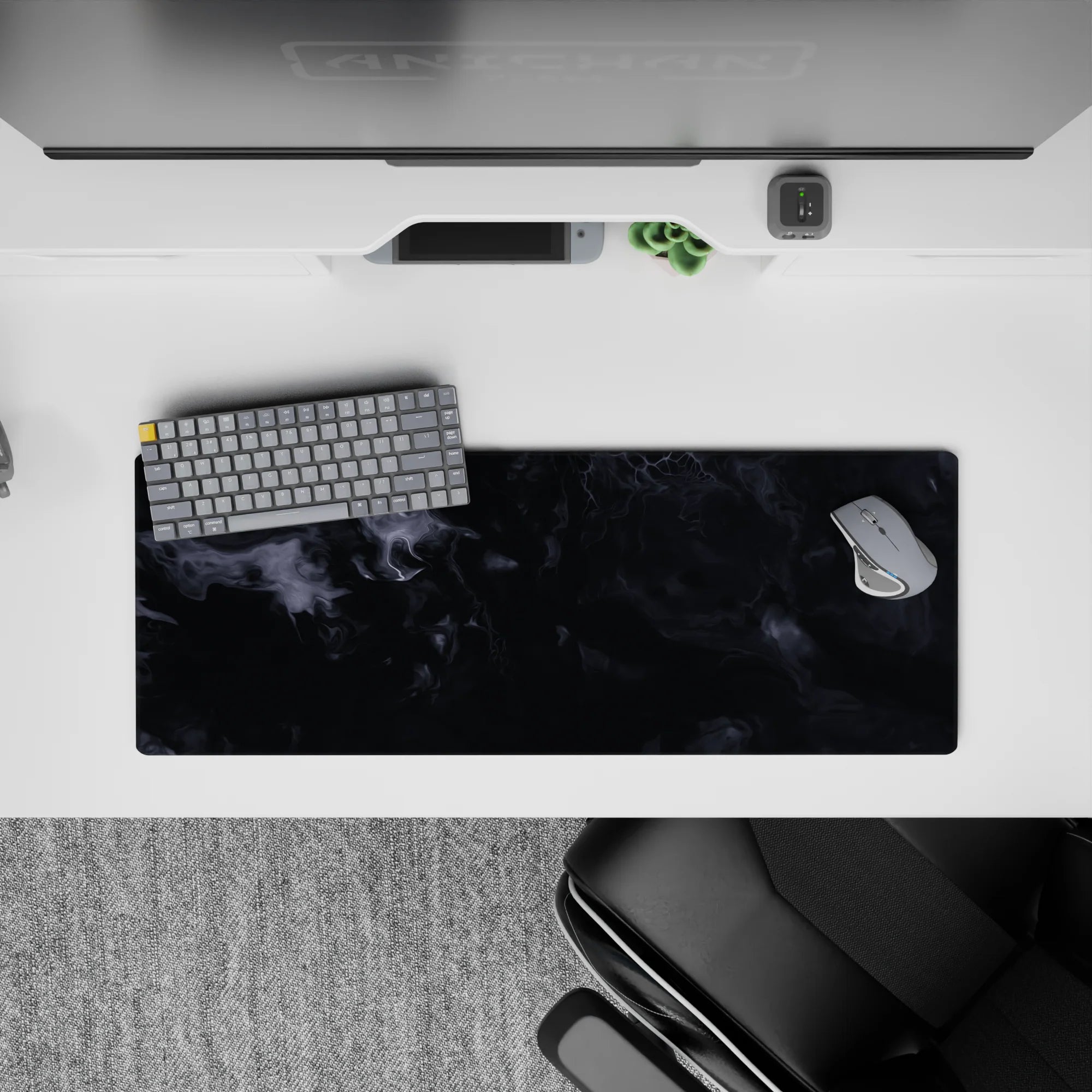 Liquid Abstract Deskmat | Mousepad | Deskpad - Smoky Abyss