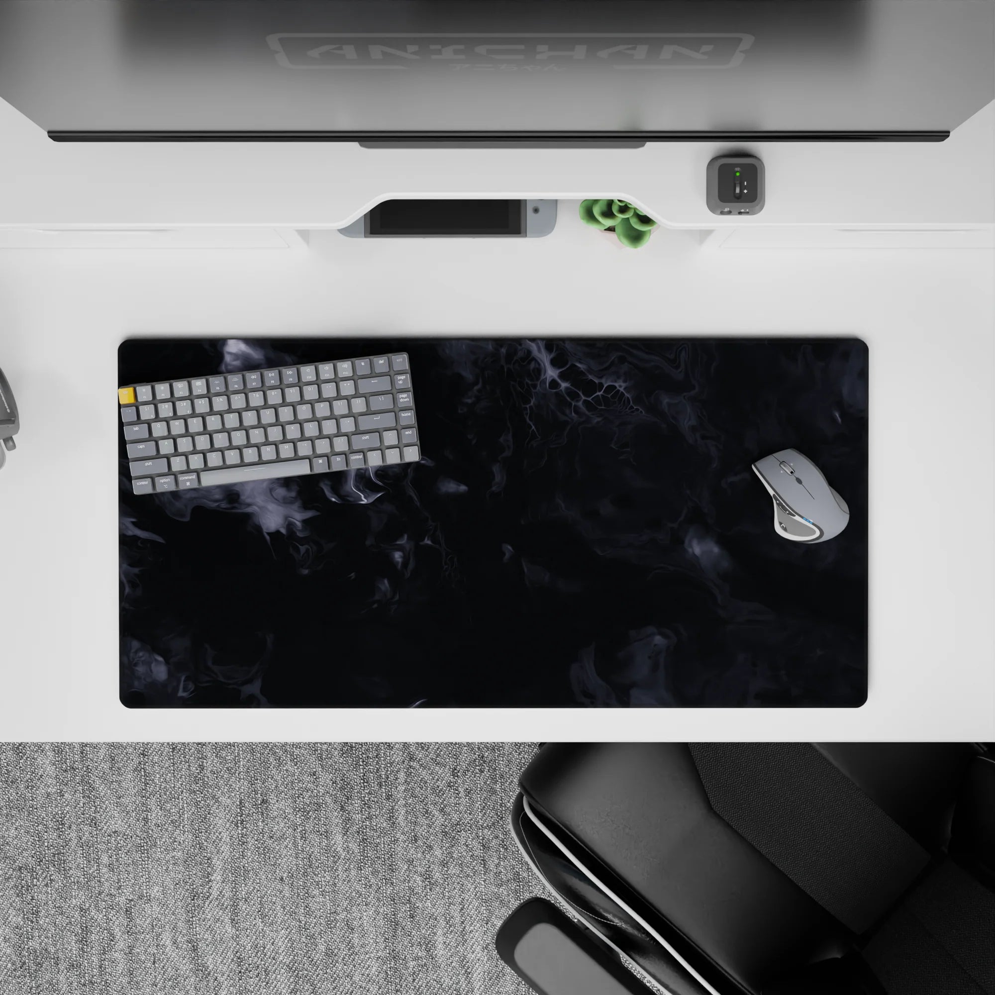 Liquid Abstract Deskmat | Mousepad | Deskpad - Smoky Abyss