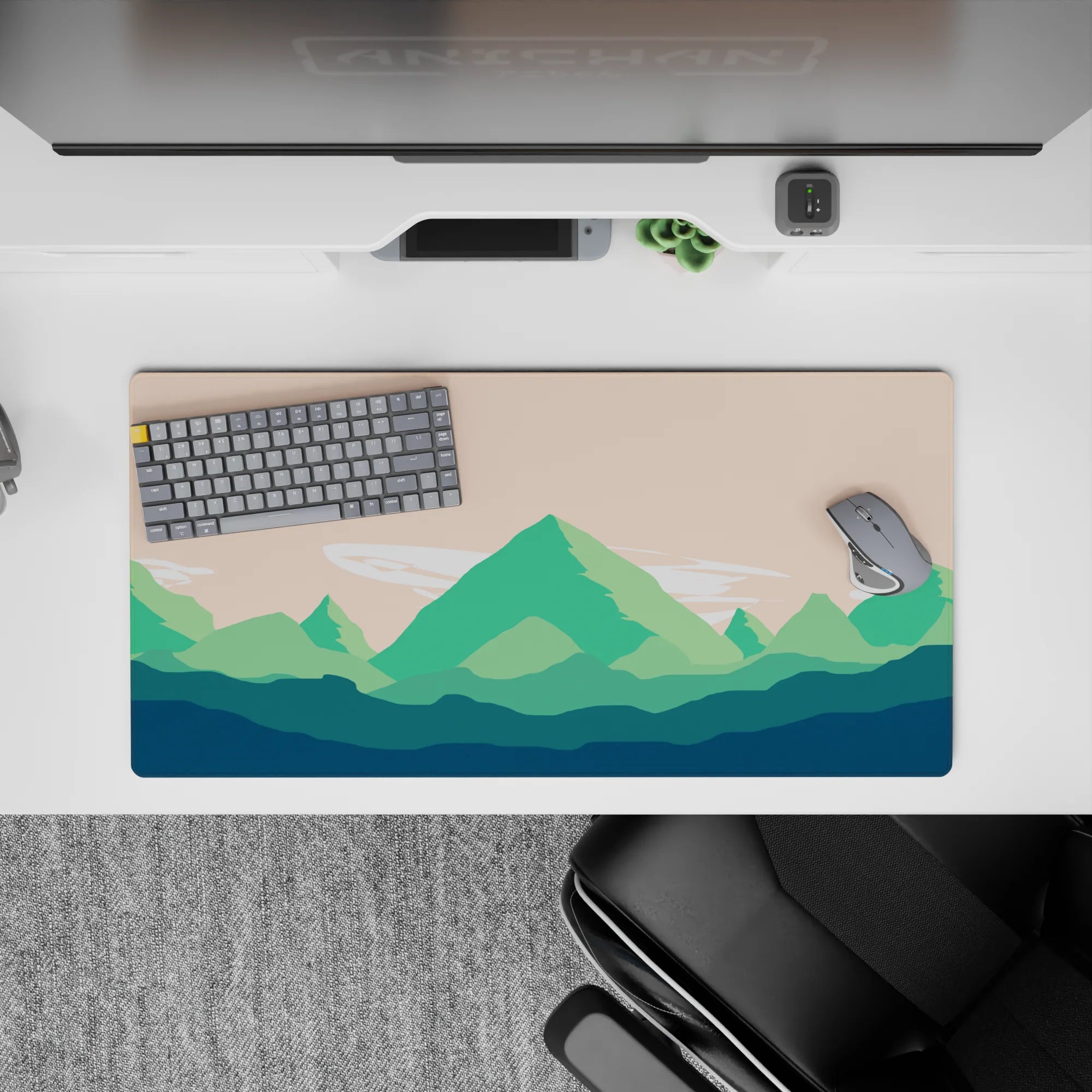 Vector Landscapes Deskmat | Mousepad | Deskpad - Mountain Calm