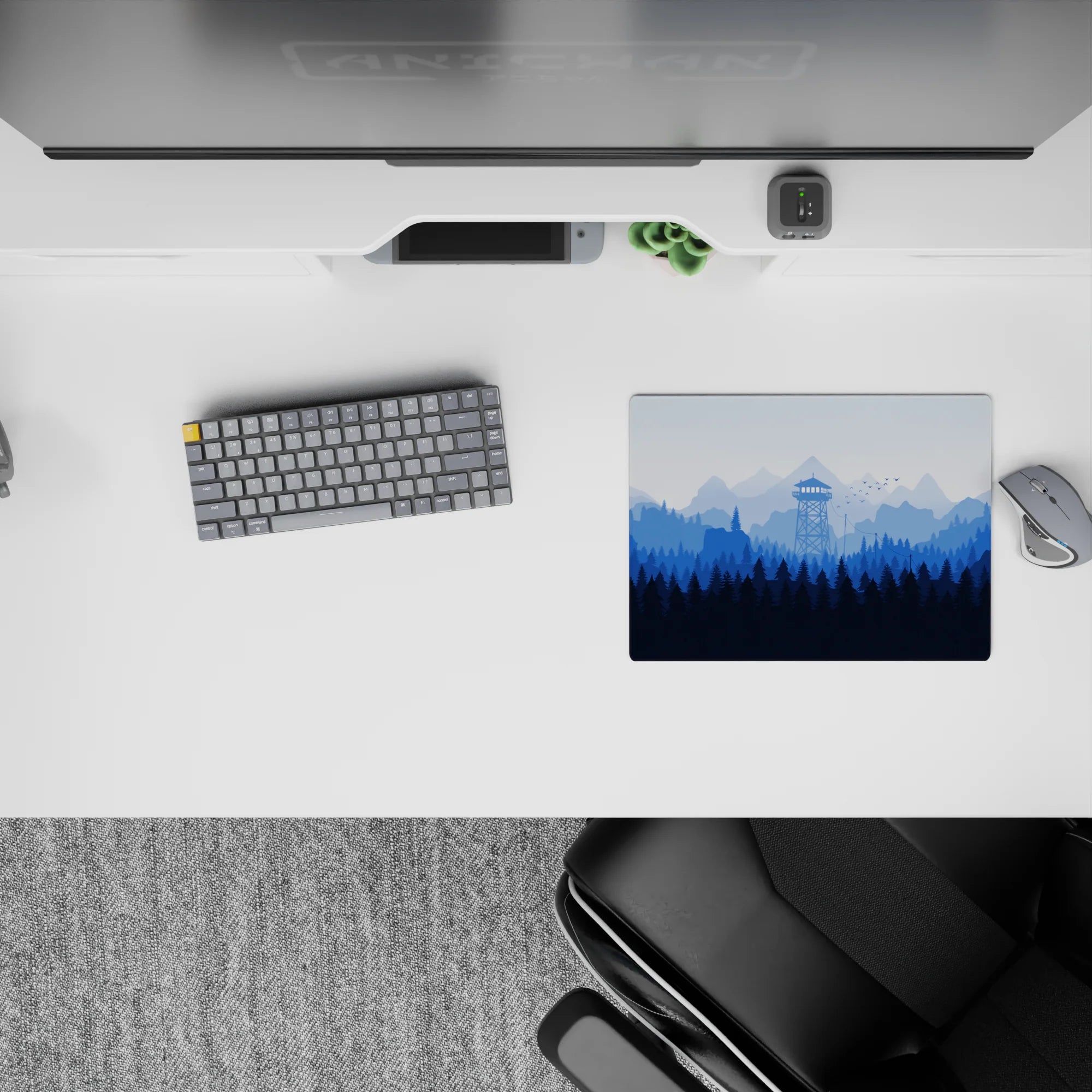 Vector Landscapes Deskmat | Mousepad | Deskpad - Misty Peaks