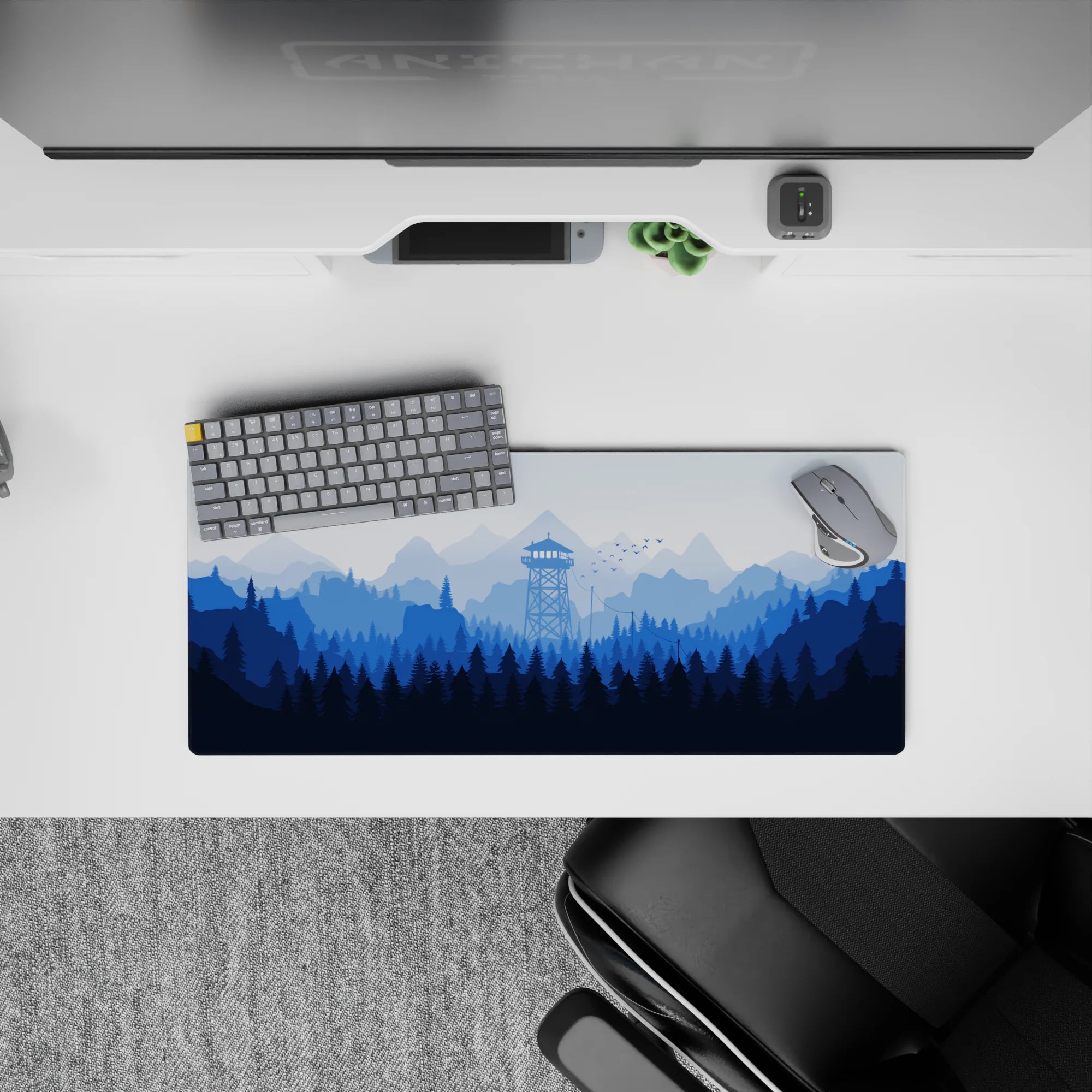 Vector Landscapes Deskmat | Mousepad | Deskpad - Misty Peaks