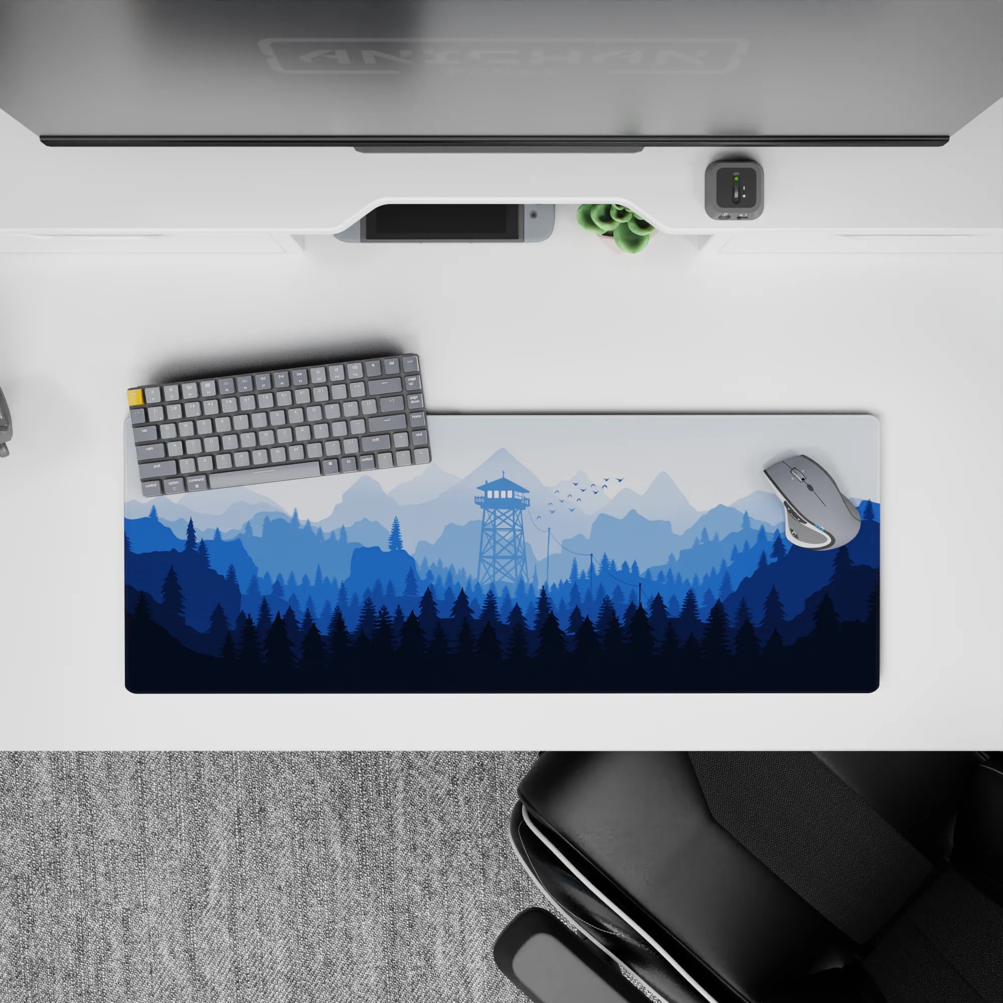 Vector Landscapes Deskmat | Mousepad | Deskpad - Misty Peaks